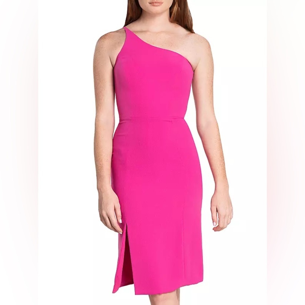Dress The Population Sz XS Alexandra Hot Pink One Shoulder Dress
